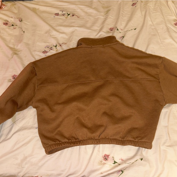 Cropped half zip brown sweater - Picture 2 of 4